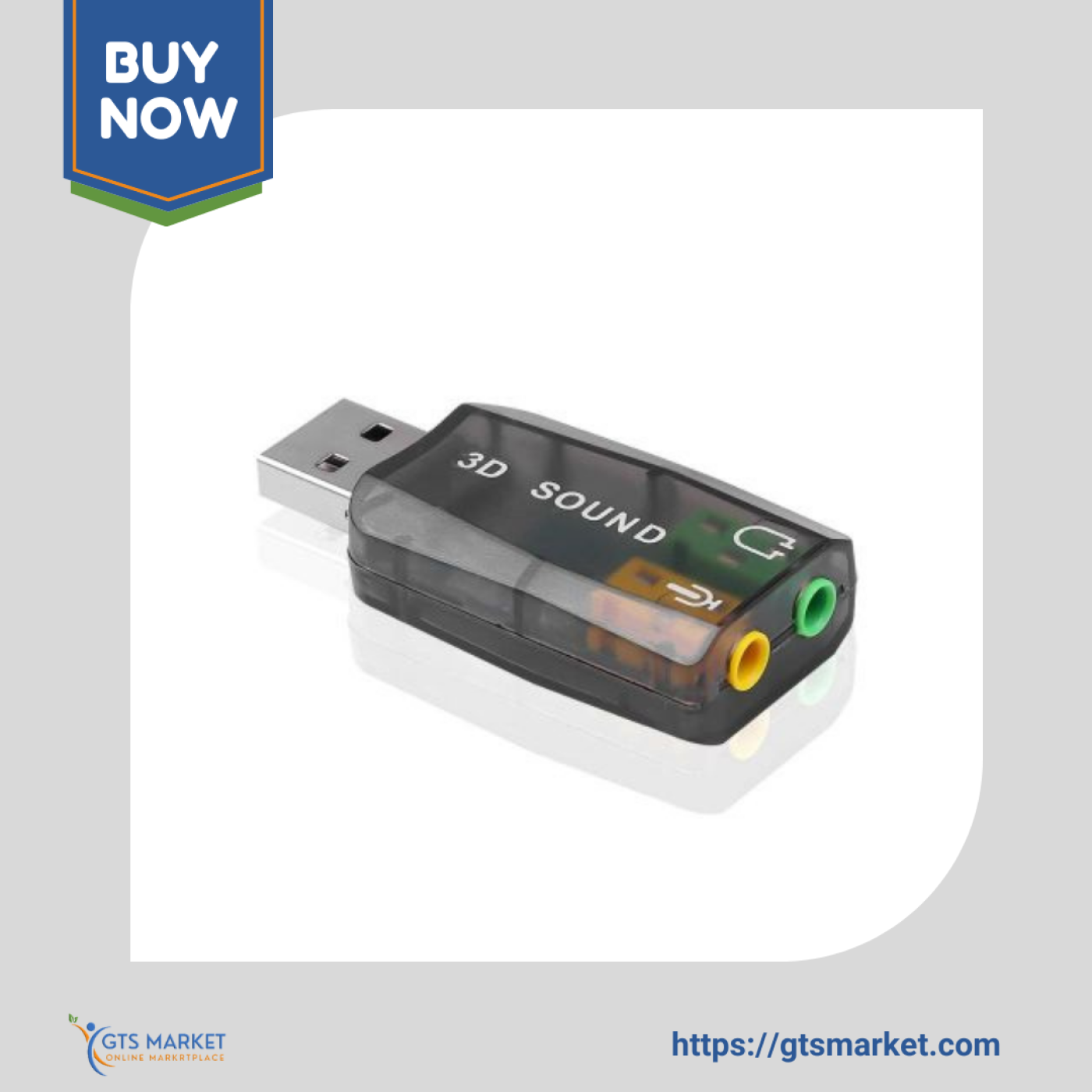 High-Performance 3D USB Sound Card for PC