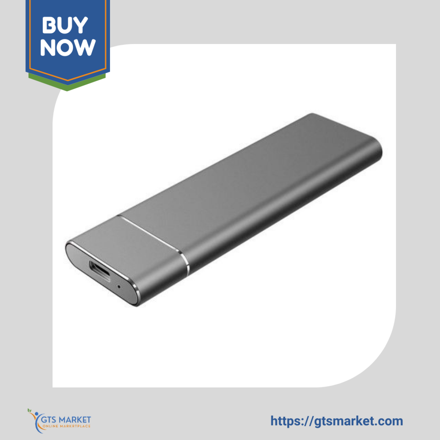Portable 2TB SSD External Drive with C-Type Cable